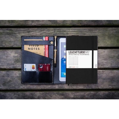 Leather Leuchtturm1917 A5 Notebook Cover - Black