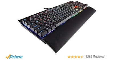 Corsair Gaming K70 RGB RAPIDFIRE Mechanical Keyboard, Backlit RGB LE