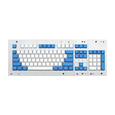 MAX ANSI Bi-Color White/Blue PBT 104-key Cherry MX Keycap Set ( Blank)