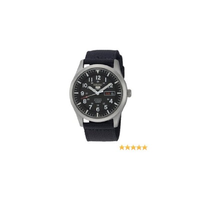 Seiko Men's SNZG15 Seiko 5 Automatic Black Dial Nylon Strap Watch: Amazon.ca: Wa