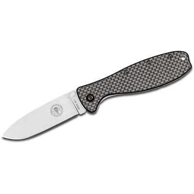 Zancudo Folding Knife 3" Stonewashed D2 Blade, Carbon Fiber and Stainless Steel 