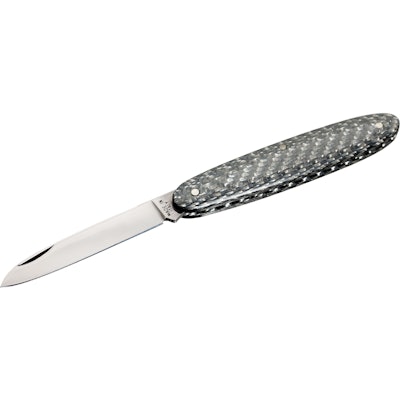 Maserin 175/CG Temperini Folding Knife 2-5/8" Blade, Silver Carbon Fiber Handles
