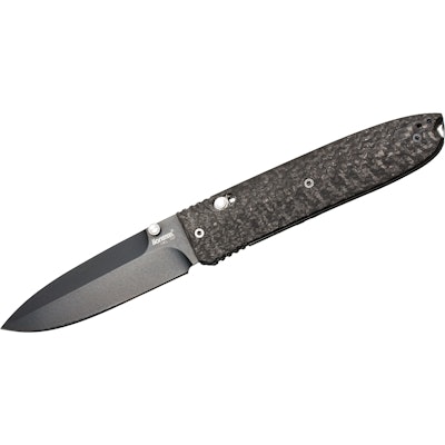 LionSteel 8701 FC Daghetta Folding Knife 3.15" Black D2 Blade, Carbon Fiber/G10 