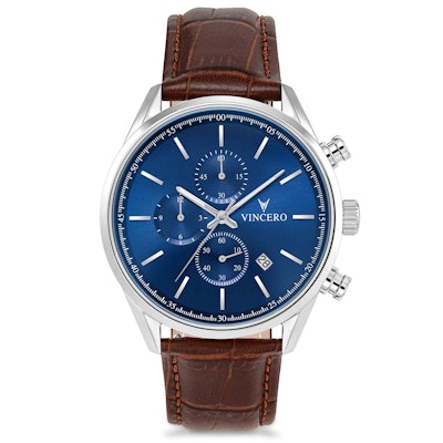 
    Men’s 40MM Chronograph - Blue/Brown | Vincero Watches
  