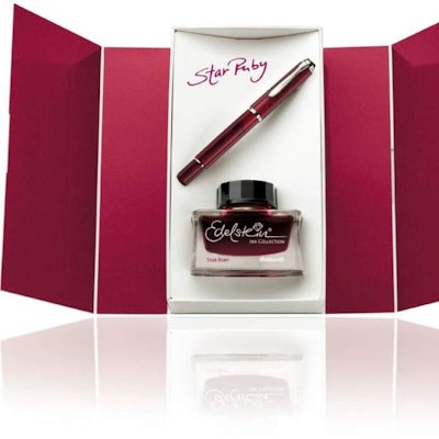 Pelikan M205 Fountain Pen With Ink Bottle Gift Set - Star Ruby (Special Edi