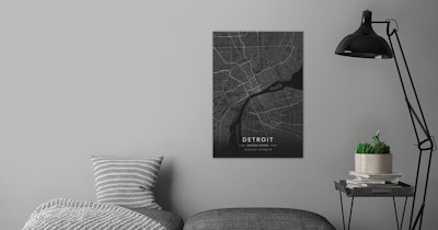 Detroit, United States by DesignerMap Art