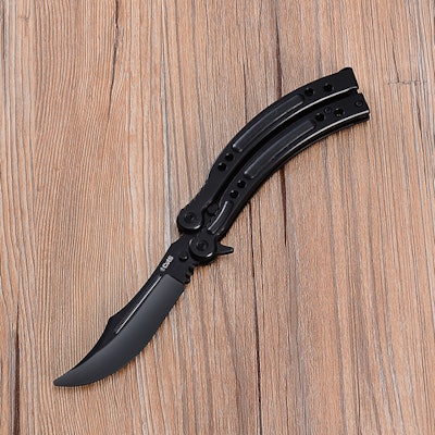 Real Black Night Upgraded Butterfly Knife