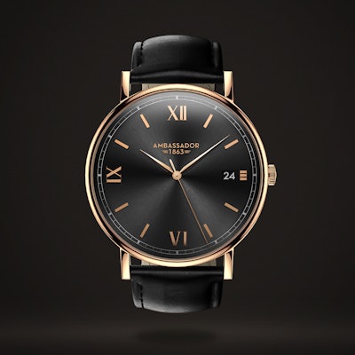 Heritage 1863 With Black Leather Strap