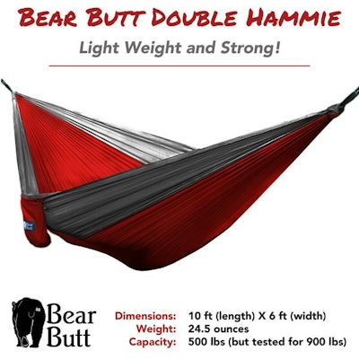 Bear Butt Double Hammock (Red/Gray) | Bear Butt | Shaking the eagle out of the n