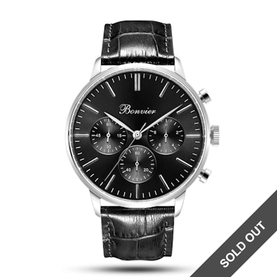 Monza Black/S (43 mm) | Bonvier - Bonvier Watches