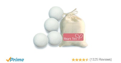 Amazon.com: Heart Felt Wool Dryer Balls (4 Pack XL) Pure New Zealand Wool, No Ch
