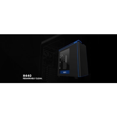 H440 Black + Blue PC Case - Windowed Mid Tower Gaming Case - NZXT