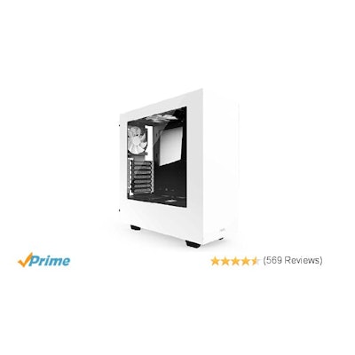 Amazon.com: NZXT S340 Mid Tower Case CA-S340W-W1 (White): Computers & Accessorie