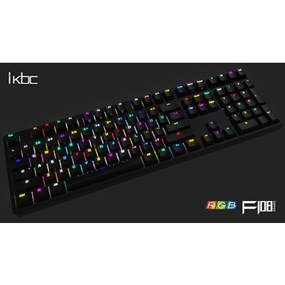 iKBC F108 Black FullSize RGB PBT Double Shot Mechanical Gaming Keyboard with Che