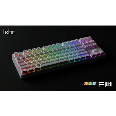 iKBC F108 White FullSize RGB PBT Double Shot Mechanical Gaming Keyboard with Che