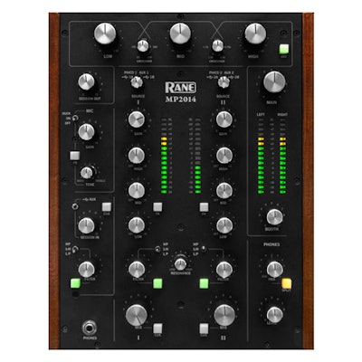 The Rane MP2014 is a 2-deck rotary tabletop DJ mixer | Rane DJ