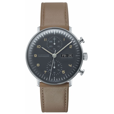 Max Bill Chronoscope Anthracite-Grey Dial Day Date Numerals by Junghans