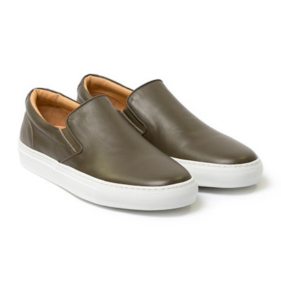 The Wooster Leather Slip On - Cargo Green | Greats