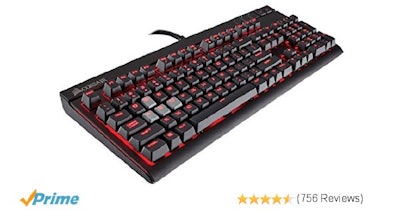Amazon.com: Corsair STRAFE Mechanical Gaming Keyboard, Red LED, Cherry MX Red: C