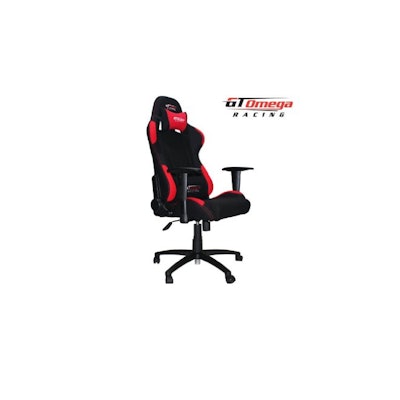 GT Omega PRO Racing Office Chair Black with side Red Fabric -
