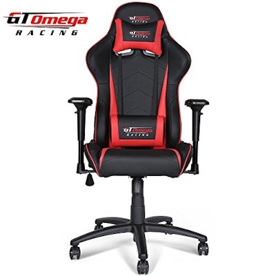 GT OMEGA PRO RACING OFFICE CHAIR BLACK NEXT RED LEATHER: Amazon.co.uk: Kitchen &