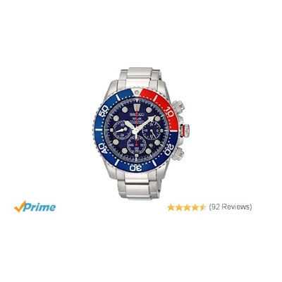 Amazon.com: Seiko Men's SSC019 Solar Diver Chronograph Watch: Seiko: Watches