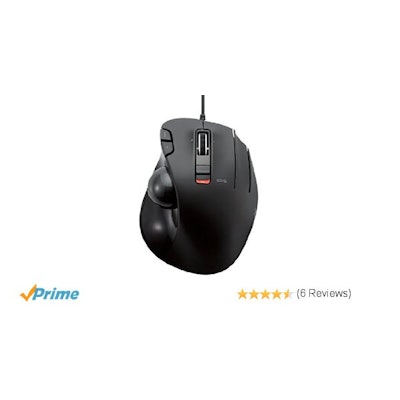 Amazon.com: ELECOM Mouse trackball wired grip 6 button black M-XT3URBK: Computer