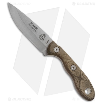 TOPS Knives Scandi Trekker Fixed Blade Knife (3.5" Stonewash) - Blade HQ