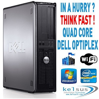 Dell Desktop PC Quad Core OptiPlex Tower - Windows 7 x64 (Eligible for Windows 1