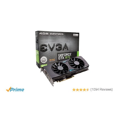 Amazon.com: EVGA GeForce GTX 970 SSC ACX 2.0+ 4GB GDDR5 256bit, DVI-I, DVI-D, HD