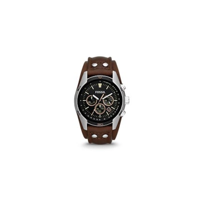 Coachman Chronograph Brown Leather Watch - Fossil