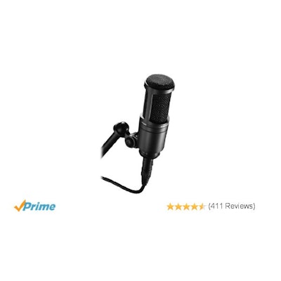 Amazon.com: Audio-Technica AT2020 Cardioid Condenser Studio Microphone: Musical