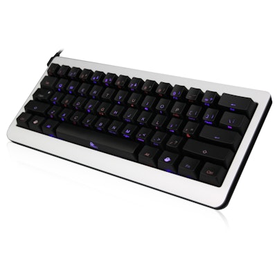 Ducky Mini Silver Case Blue / Red LED Backlit Mechanical Keyboard (Blue Cherry M