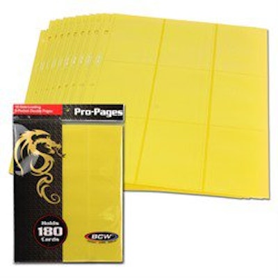 BCW Gaming Side Loading 18-Pocket Pro Pages - Yellow | BCW Supplies