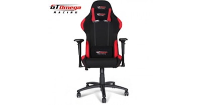 GT Omega PRO Racing Office Chair Black with side Red Fabric