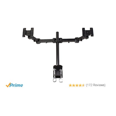 Amazon.com : MonMount Dual LCD Monitor, Desk Mount Stand Arm Holds up to Two 27"