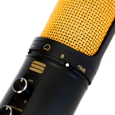 The SL600 Condenser USB Microphone with headphone output and live monitoring - B