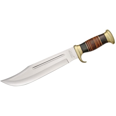 Down Under Knives The Outback Hunting Bowie Knife 11" Polished Blade, Leather Ha