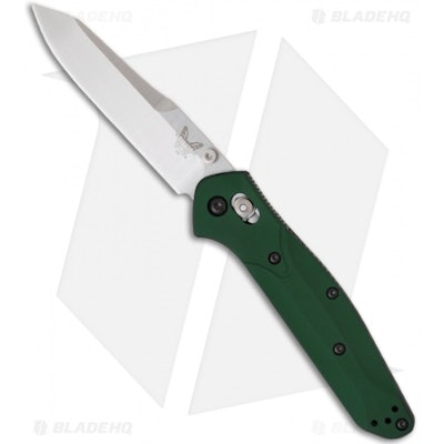 Benchmade Osborne AXIS Lock Knife Green (3.4" Satin) 940  - Blade HQ
