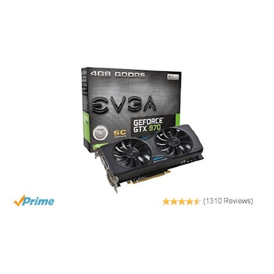 Amazon.com: EVGA GeForce GTX 970 4GB SC GAMING ACX 2.0, 26% Cooler and 36% Quiet