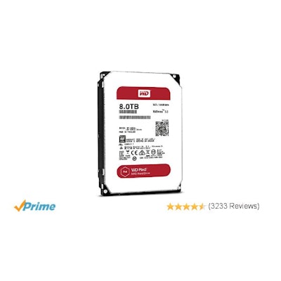 Amazon.com: WD Red 8TB NAS Hard Disk Drive - 5400 RPM Class SATA 6 Gb/s 128MB Ca
