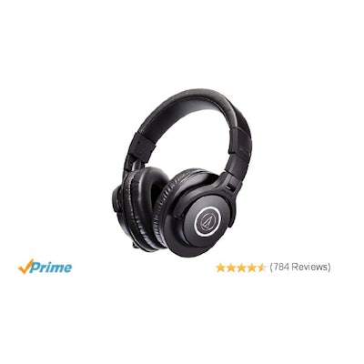 Amazon.com: Audio-Technica ATH-M40x Professional Studio Monitor Headphones: Musi