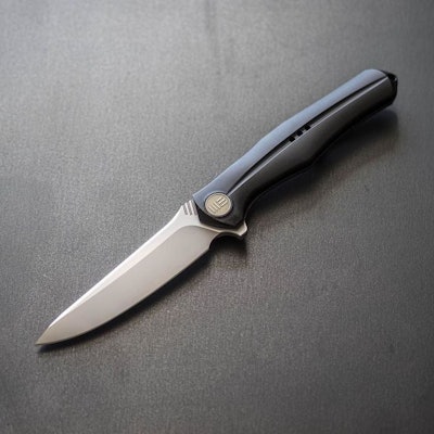 WE Knife Co. 702A Integral Frame Lock Knife Gray Titanium (3.9" Hand Satin) - Bl