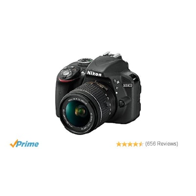 Amazon.com : Nikon D3300 w/ AF-P DX 18-55mm VR Digital SLR - Black : Camera & Ph