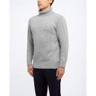 CABLE ROLL NECK CASHMERE SWEATER (AS SEEN IN SPECTRE)