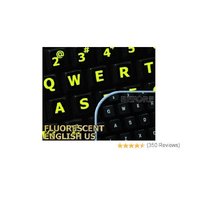 Amazon.com: Glowing fluorescent Large Lettering English US keyboard sticker: Com