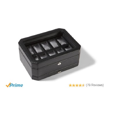 Amazon.com: WOLF 4586029 Windsor 10 Piece Watch Box with Cover and Drawer, Black