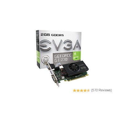 EVGA GeForce GT 730 2GB GDDR5 64bit DVI/HDMI/VGA Low Profile Graphic