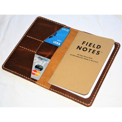 Handmade Field Notes cover/wallet in Sunset oil tan