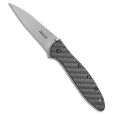 Kershaw Leek Assisted Opening Knife Carbon Fiber (3" Stonewash) 1660CF - Blade H
